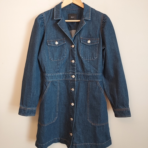 Rails Lisette Long Sleeve Denim Dress Size Medium Shirtdress - Picture 4 of 16